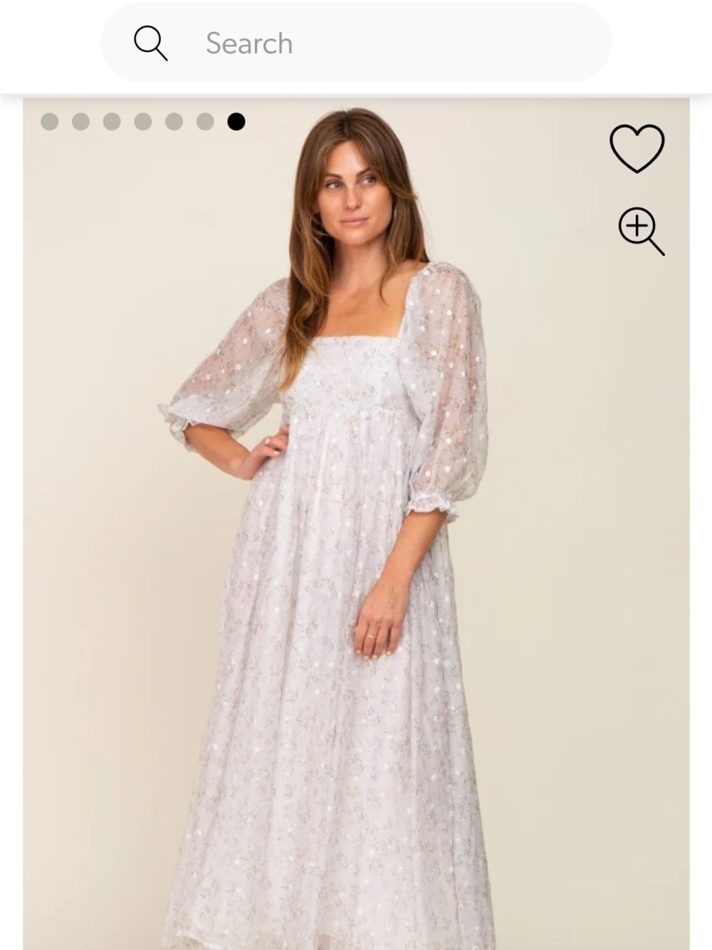 PINK BLUSH  Storia Lavender Sequin Maxi Dress with Puff Sleeves